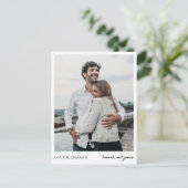 Carte de remerciement de mariage Simple Chic avec  (Debout devant)