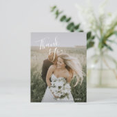 Carte de remerciement de mariage simple élégante a (Debout devant)