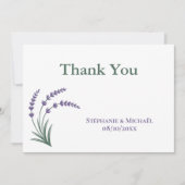 Carte de remerciement de mariage simple lavande (Devant)