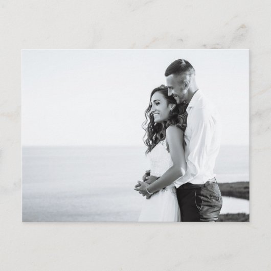 Carte de remerciement de mariage simple | Photo co (Devant)