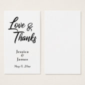 Carte de remerciement de mariage Simple Script Typ (Devant & derrière)