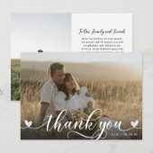 Carte de remerciement de mariage Stylish Hearts (Devant / Derrière)