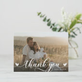 Carte de remerciement de mariage Stylish Hearts (Debout devant)