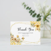 Carte de remerciement de mariage Sunflower Yellow (Debout devant)