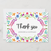 Carte de remerciement de mariage sur le thème mexi (Devant)