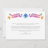 Carte de remerciement de mariage sur le thème mexi (Dos)