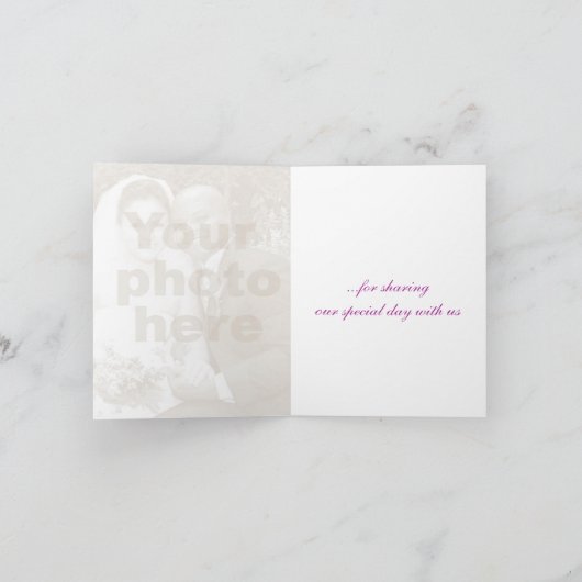 Carte de remerciement de mariage tulipe violette e (Intérieur)