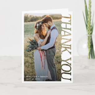 Carte de remerciement de mariage Typographie Moder