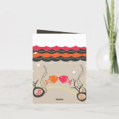 Carte de remerciement de mariage Vagues de corail  (Dos)