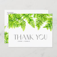 Carte de remerciement de mariage Vert Chartreuse F