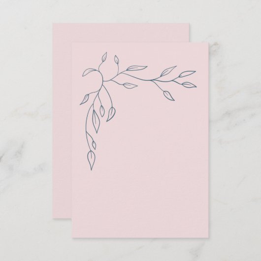 Carte de remerciement de mariage vierge Feuilles R (Devant / Derrière)