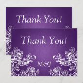 Carte de remerciement de mariage Vintage Swirls 2  (Devant / Derrière)