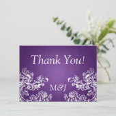 Carte de remerciement de mariage Vintage Swirls 2  (Debout devant)