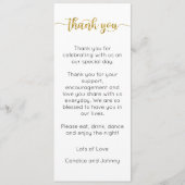 Carte de remerciement de menu, carte de remercieme (Devant)