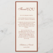 Carte de remerciement de menu de mariage minimalis (Devant)