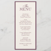 Carte de remerciement de menu de mariage minimalis (Dos)