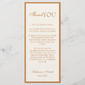 Carte de remerciement de menu de mariage minimalis (Devant)
