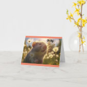 Carte de remerciement de mignonne Hamster (Fleur jaune)