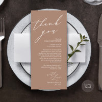 Carte de remerciement de mise en place de mariage