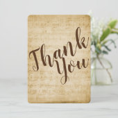 Carte de remerciement de musique vintage (Debout devant)