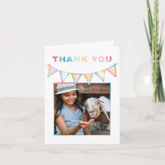 Carte de remerciement de naissance de bébé chèvre (Devant)