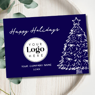 Carte de remerciement de Noël à logo personnalisé