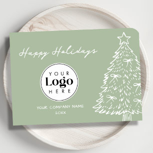 Carte de remerciement de Noël à logo personnalisé