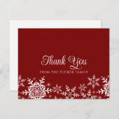 Carte de remerciement de Noël ou d'hiver à motifs (Devant / Derrière)