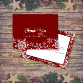 Carte de remerciement de Noël ou d'hiver rouge Flo
