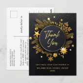 Carte de remerciement de Noël pour entreprise (Devant / Derrière)