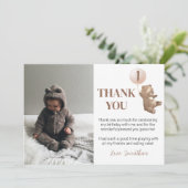 Carte de remerciement de photo d'anniversaire avec (Debout devant)