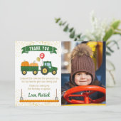 Carte de remerciement de photo d'anniversaire d'au (Debout devant)