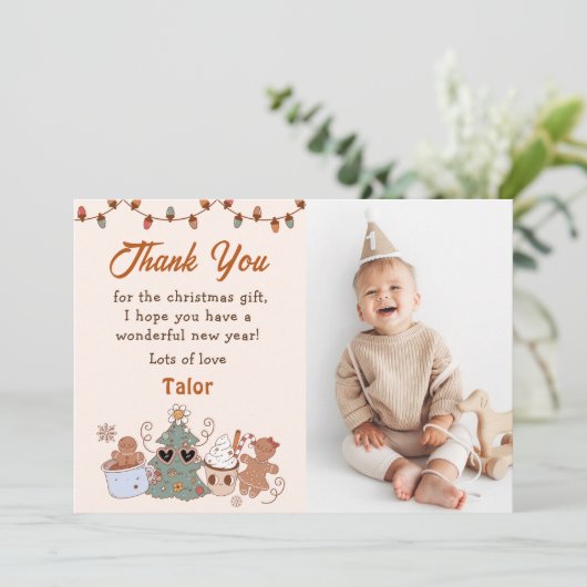 Carte de remerciement de photo d'anniversaire de b (Debout devant)