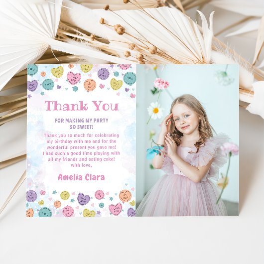 Carte de remerciement de photo d'anniversaire de b