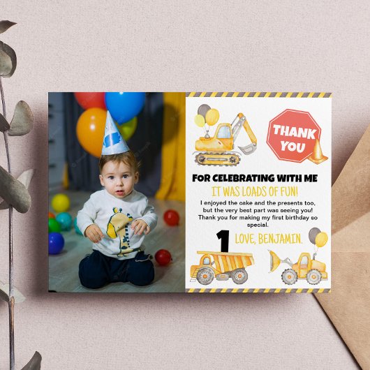 Carte de remerciement de photo d'anniversaire de c