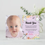 Carte de remerciement de photo d'anniversaire de f (Debout devant)