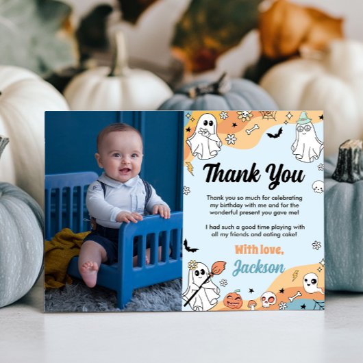 Carte de remerciement de photo d'anniversaire de f