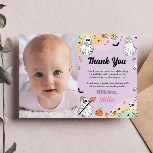 Carte de remerciement de photo d'anniversaire de f