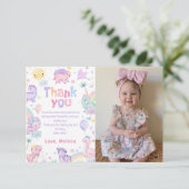 Carte de remerciement de photo d'anniversaire de T (Debout devant)