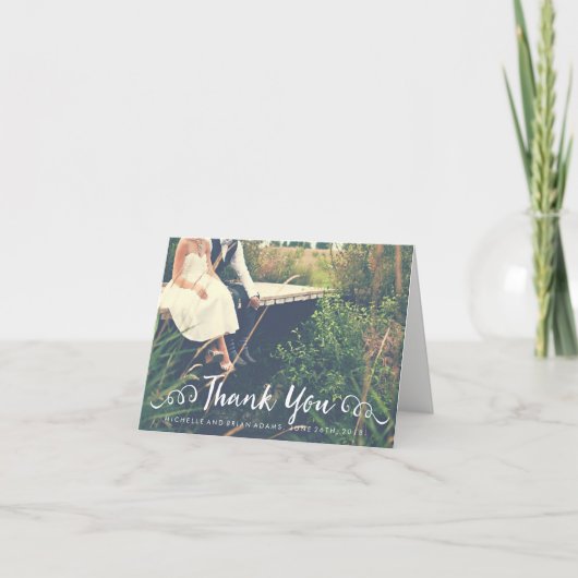 Carte de remerciement de photo de mariage (Devant)