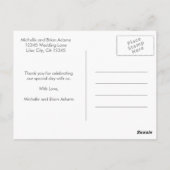 Carte de remerciement de photo de mariage (Dos)