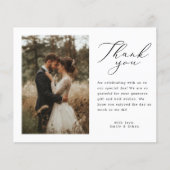 Carte de remerciement de photo de mariage à l'écri (Devant)