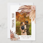 Carte de remerciement de photo de mariage bohème m (Dos)