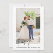 Carte de remerciement de photo de mariage de style (Devant)