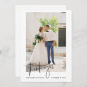 Carte de remerciement de photo de mariage de style (Devant / Derrière)