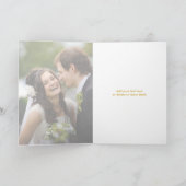 Carte de remerciement de photo de mariage | lettra (Intérieur)