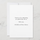 Carte de remerciement de photo de mariage Love and (Dos)