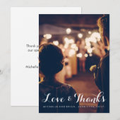 Carte de remerciement de photo de mariage Love and (Devant / Derrière)