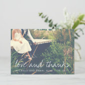 Carte de remerciement de photo de mariage Love and (Debout devant)