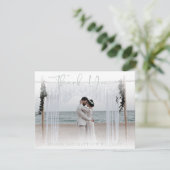 Carte de remerciement de photo de mariage moderne (Debout devant)